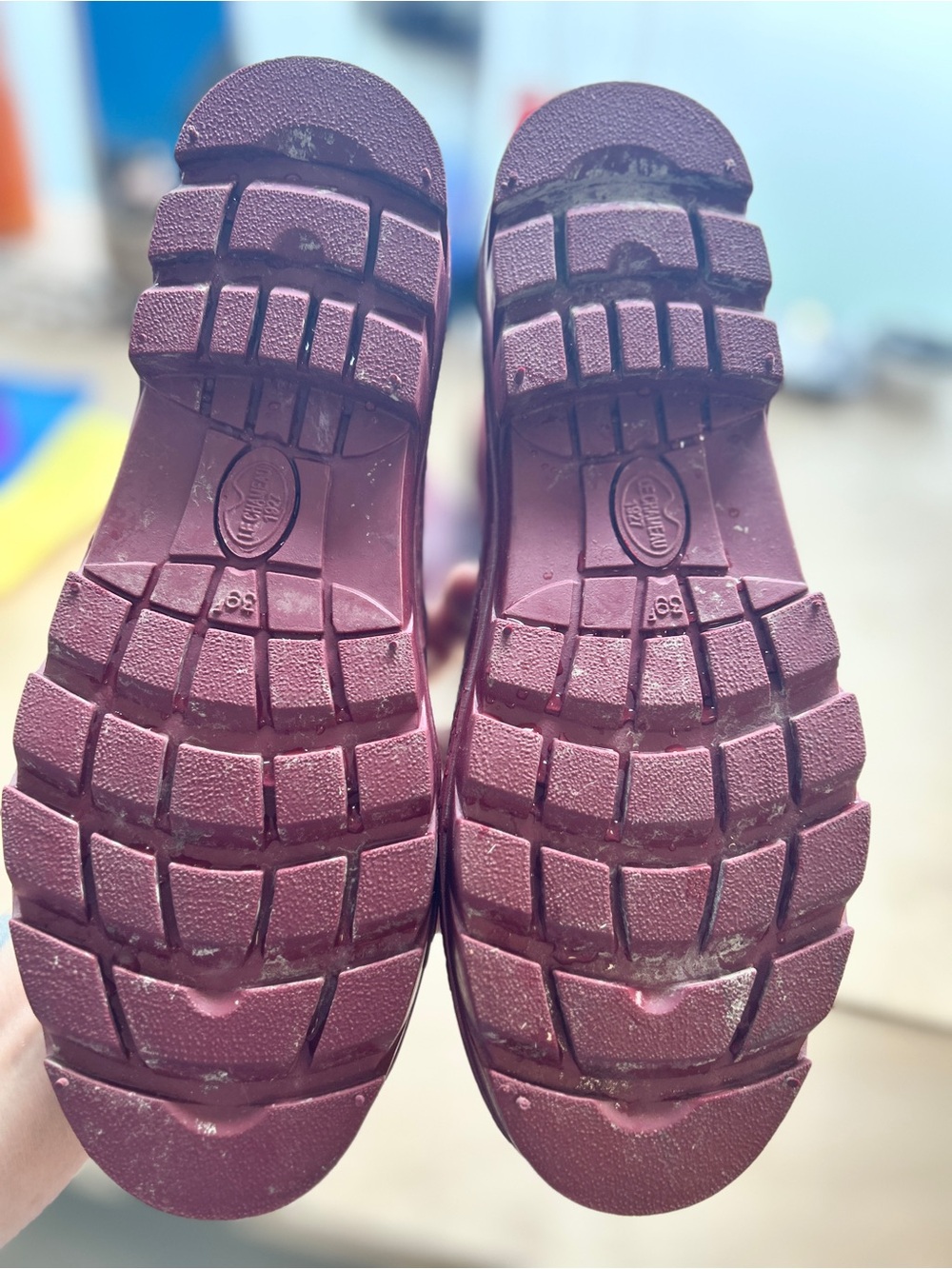 women’s Waterproof Rain Boots in oxblood worn once - Picture 5 of 10